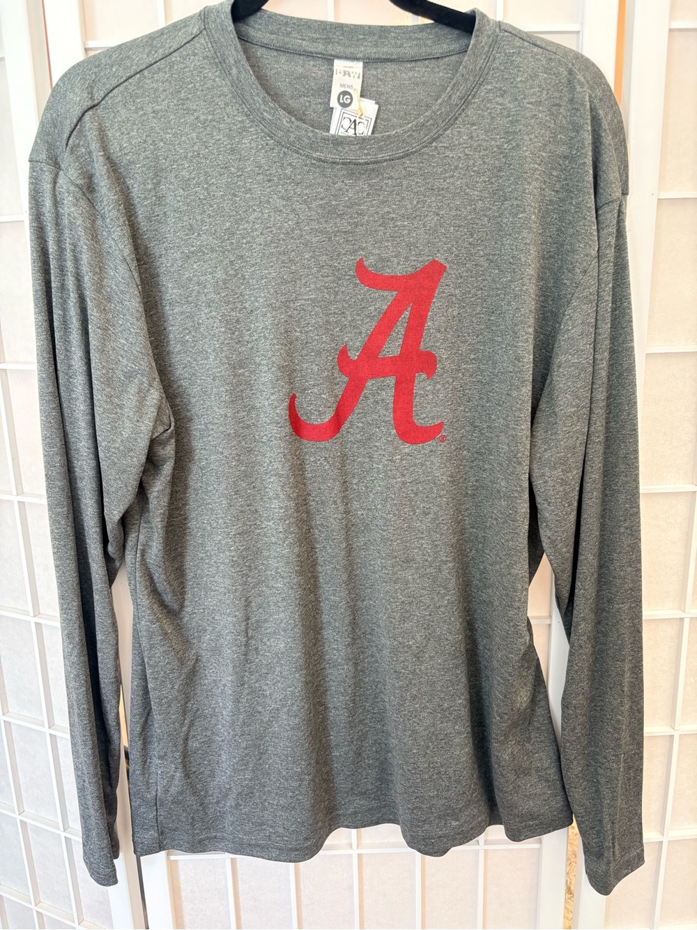 University A Grey Long Sleeve Tee with Red 'A' Logo
